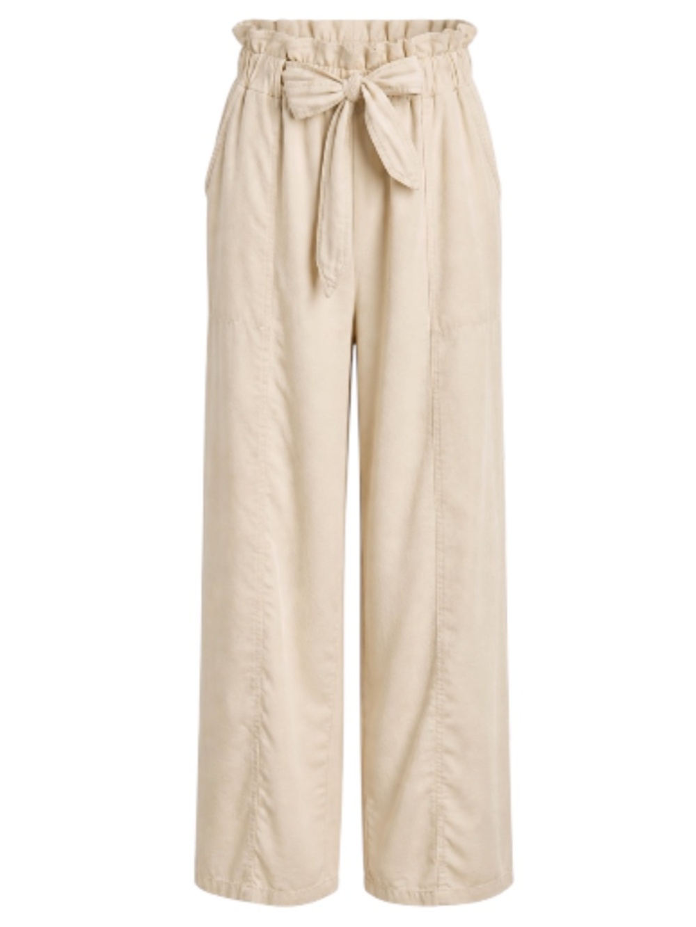 *Bella Dahl Womens Cream Paperbag Tie Belt Relaxed Lounge Pants Small